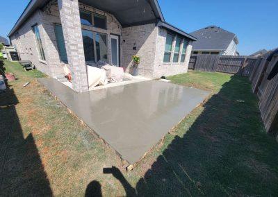 Concrete patio being poured and finished in Baton Rouge, Louisiana